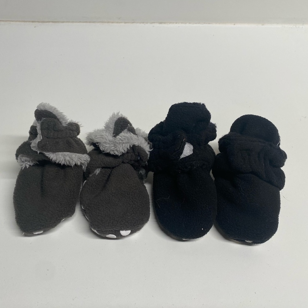 2 pair myggpp warm baby booties - 12 months